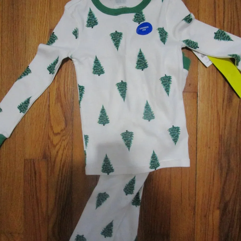 Crewcuts Unisex Christmas tree pajama set NWT sz 4 sz 7